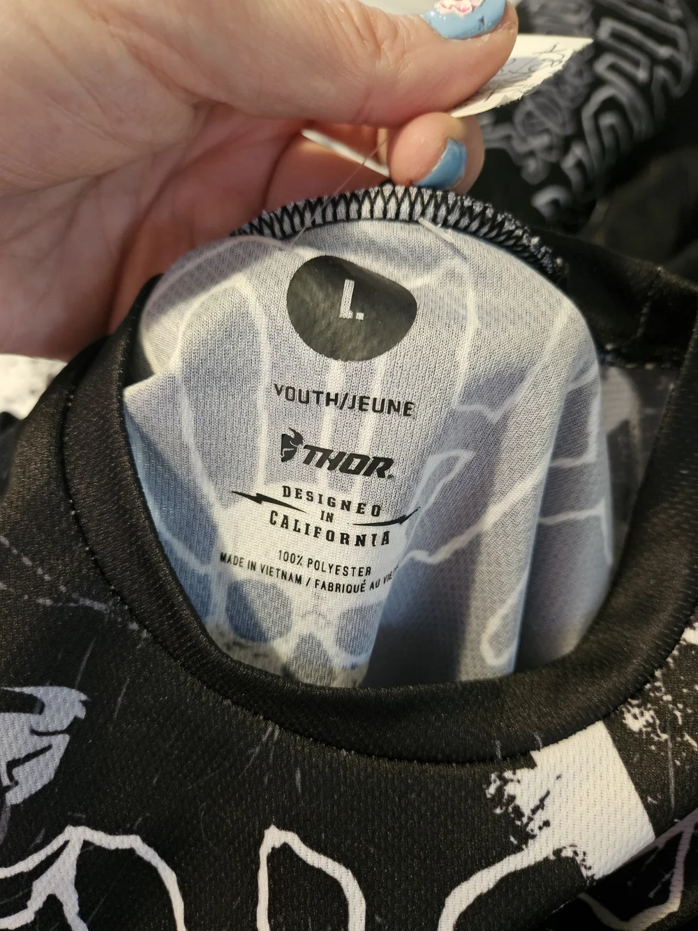thor Black & White Skull Kids Motocross Gear Set